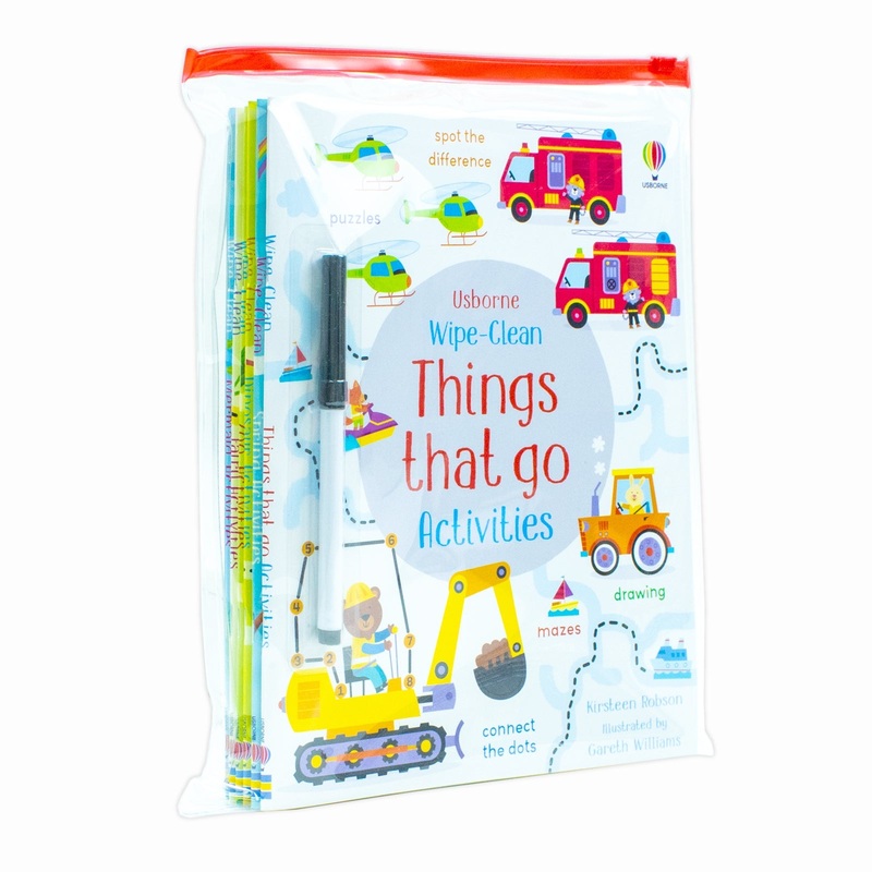 Usborne Wipe-Clean Activities 6-Book Collection by Kirsteen Robson  Fun & Educational Kids Set with Dinosaur, Mermaid, Fairy & More (+ Pen Included)